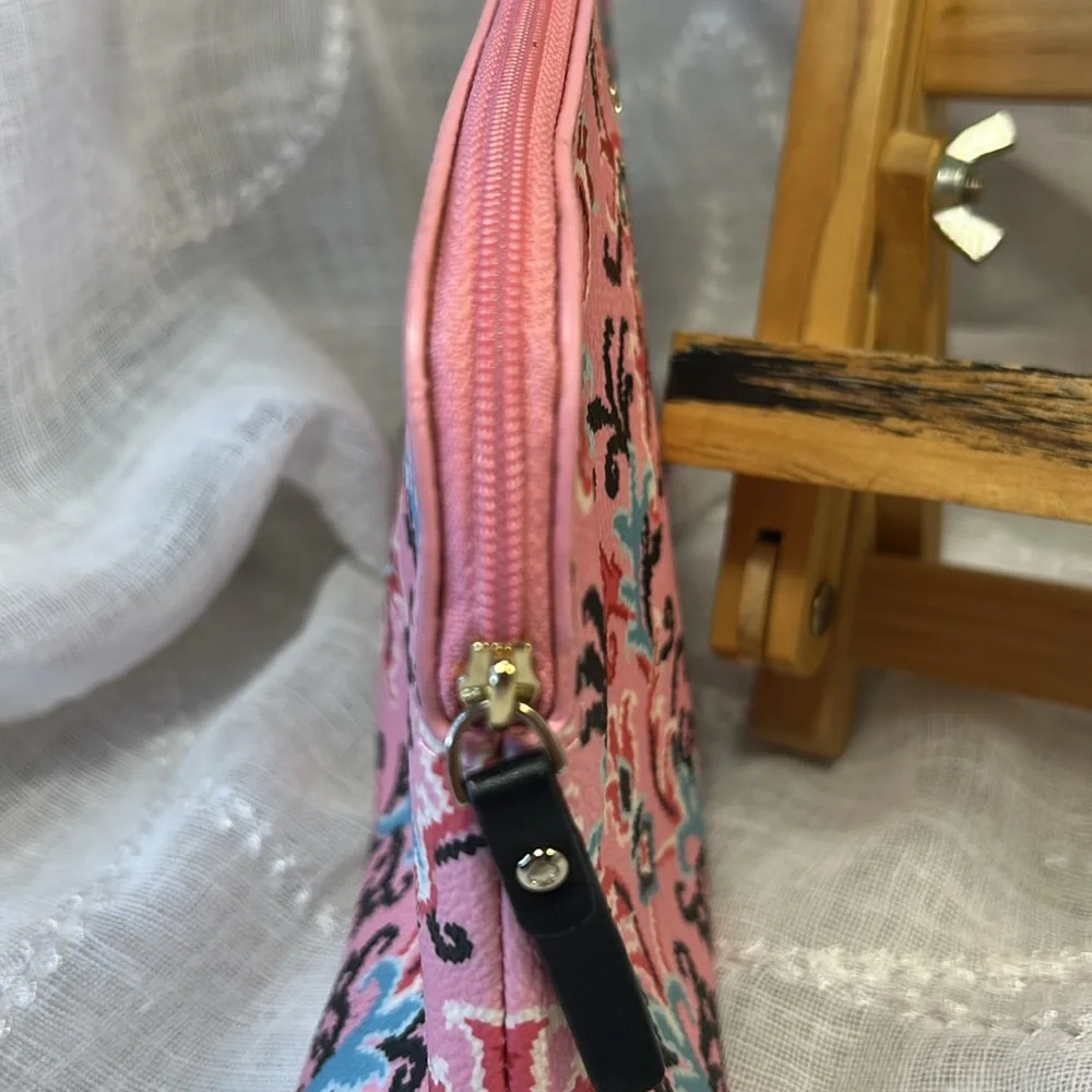 Kate Spade cross stitch pattern cosmetic bag